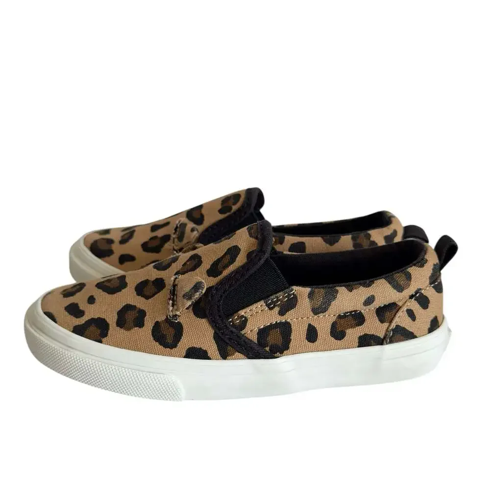 Old Navy Leopard Animal Print Canvas Slip On Shoes Toddler Size 8